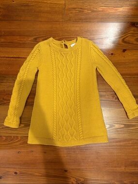 Tommy Bahama | Girls' Cable Knit Dress in Mustard Yellow | 3T